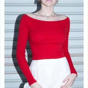 Brandy Melville off the shoulder red Mayson top